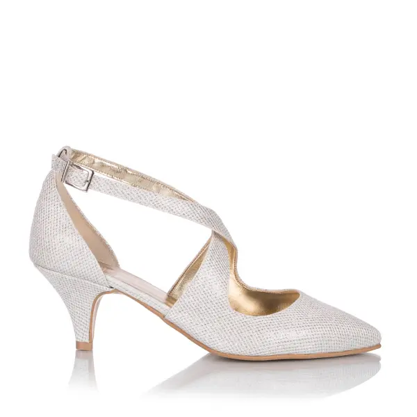 Brautschuhe Alice bequem weiß-gold