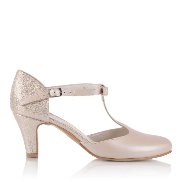 Brautschuhe Nelly rosa Leder Glitzer