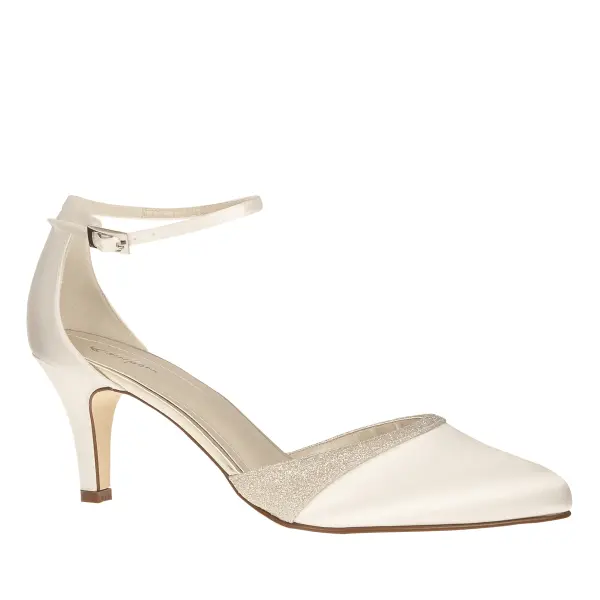 Brautschuhe Lisan von Rainbow Club aus Satin mit Glitzern in Farbe Ivory
