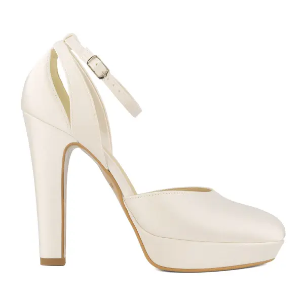 Brautschuhe High-Heels Rubi von Avalia aus Satin Ivory