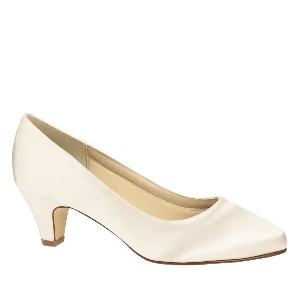 Bequeme Brautschuhe Megan von Rainbow Club in Ivory aus Satin