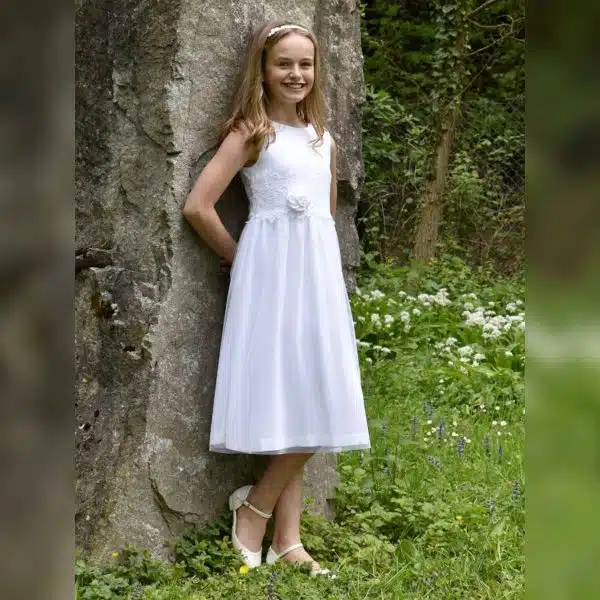 Kommunionkleid Clara weiß Tüll