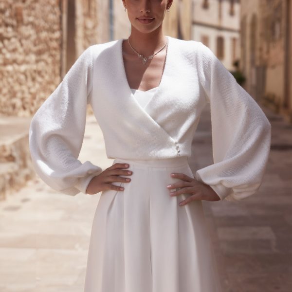 Braut-Top aus Strick mit Kaschmir-Effekt E476