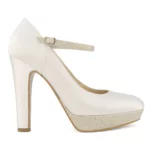 Brautschuhe Avalia Amber Ivory Satin Glitzer