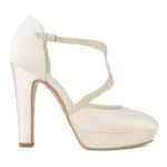 Brautschuhe High-Heels Kim von Avalia aus Satin Ivory