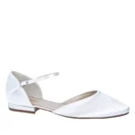 Flache Brautschuhe Cameron von Rainbow Club in Weiß aus Satin