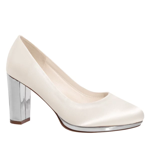Brautschuhe Clair Ivory mit Silber Absatz und Plateau von Rainbow Club