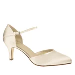 Bequeme Brautschuhe Dewi von Rainbow Club aus Satin in Farbe Ivory