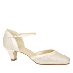 Brautschuhe Ester von Rainbow Club aus Satin mit Glitzern in Farbe Ivory