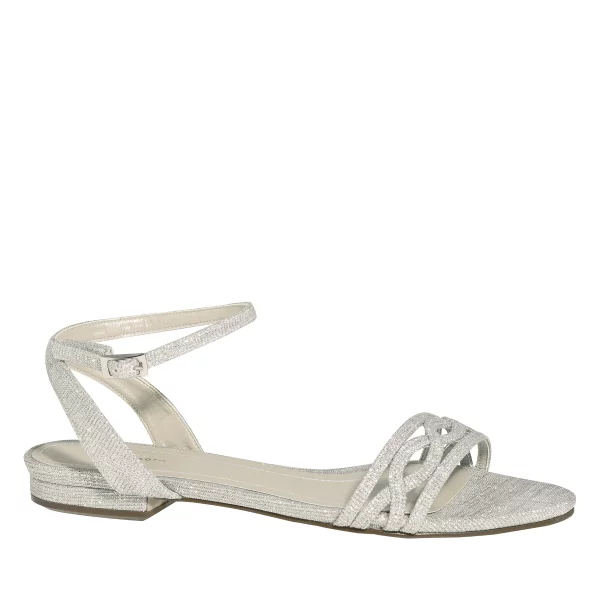 Brautschuhe Sandalen Faye von Rainbow Club aus Textil mit Glitzern in Farbe Silber