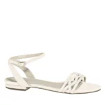 Brautschuhe Sandalen Faye von Rainbow Club aus Textil mit Glitzern in Farbe Off-White