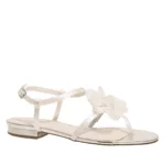 Flache Braut-Sandaletten Nila von Rainbow Club in Ivory aus Satin