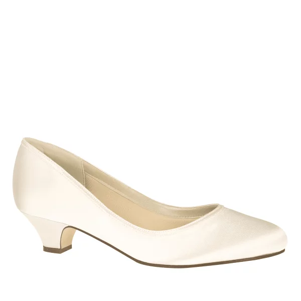 Bequeme Brautschuhe Paula von Rainbow Club in Ivory aus Satin