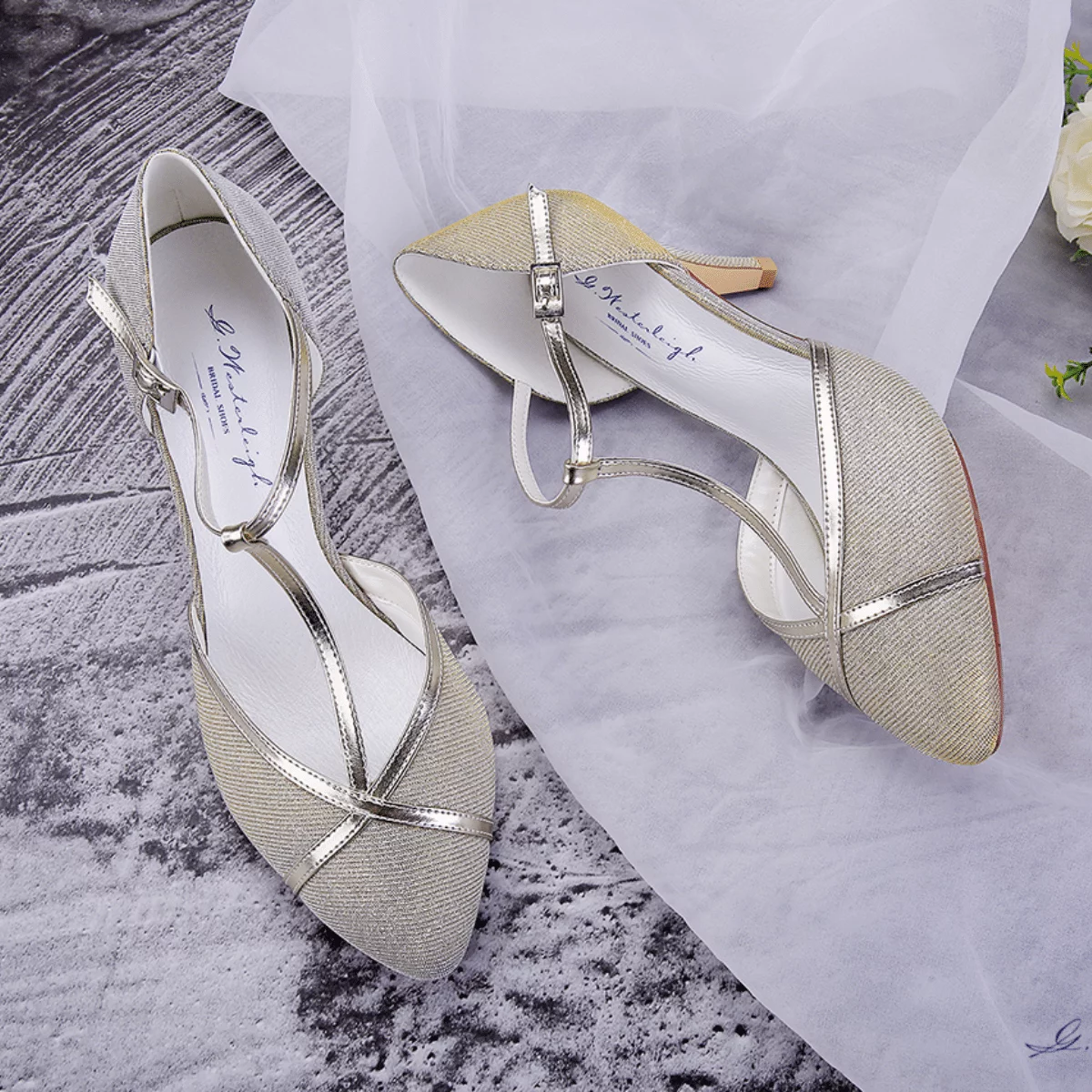 Brautschuhe G. Westerleigh Zara Champagne – Bild 5