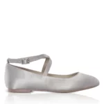 Kommunionschuhe Lena Silber Satin The Perfect Bridal Company