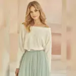 Off-Shoulder Braut-Pullover Avalia E340