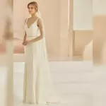 Brautschleier Avalia S407 Spitzenkante mit Pailletten