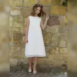Kommunionkleid Lena weiß schlicht