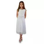 Kommunionkleid Milly weiß mit Blumen