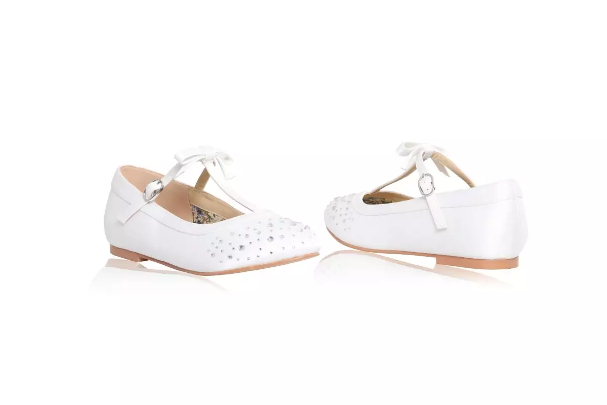 Kommunionschuhe Ruthie - Ivory Satin – Bild 3