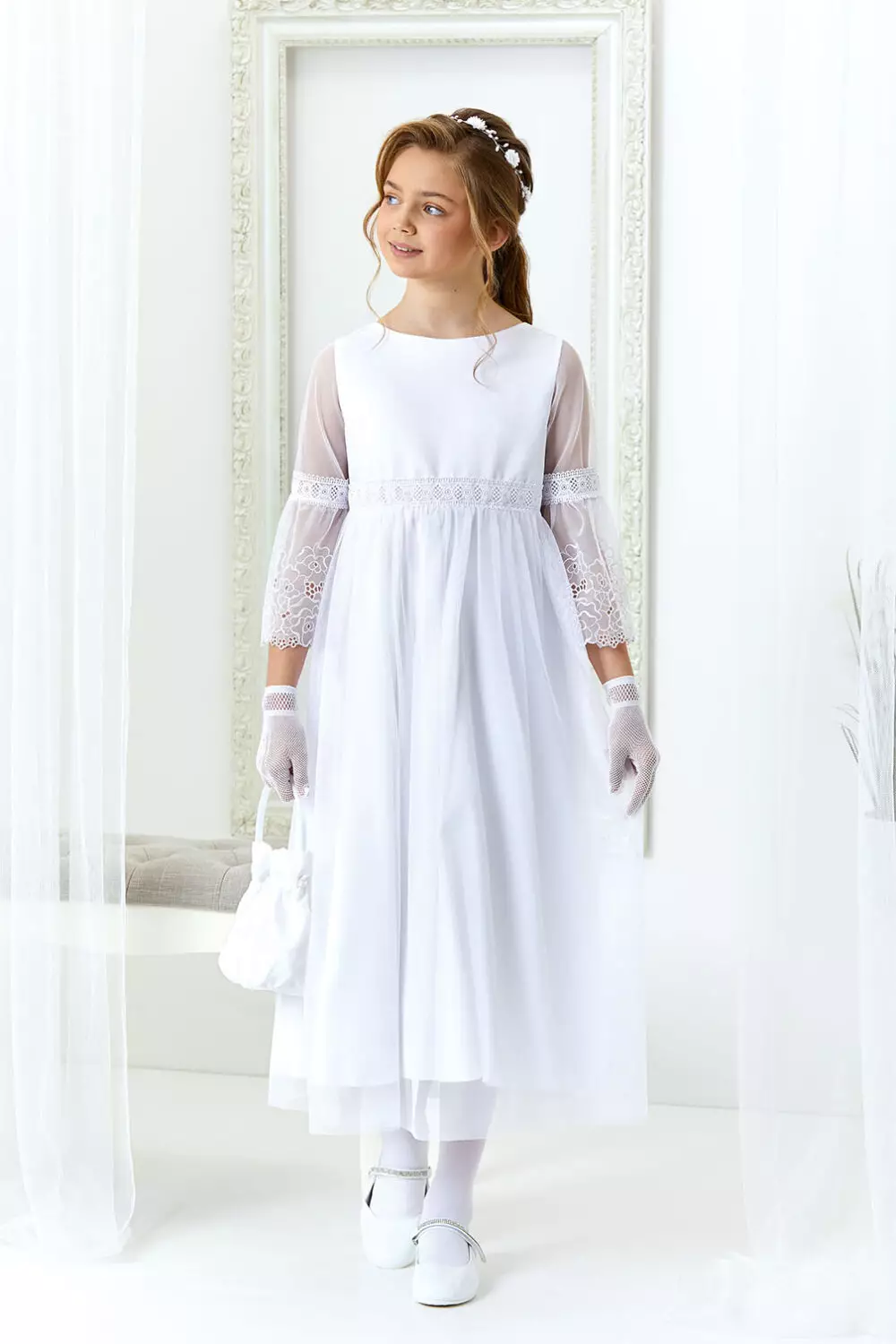 Kommunionkleid Dalary DK-450 Weiß Kommunionkleid Dalary DK-450 Weiß