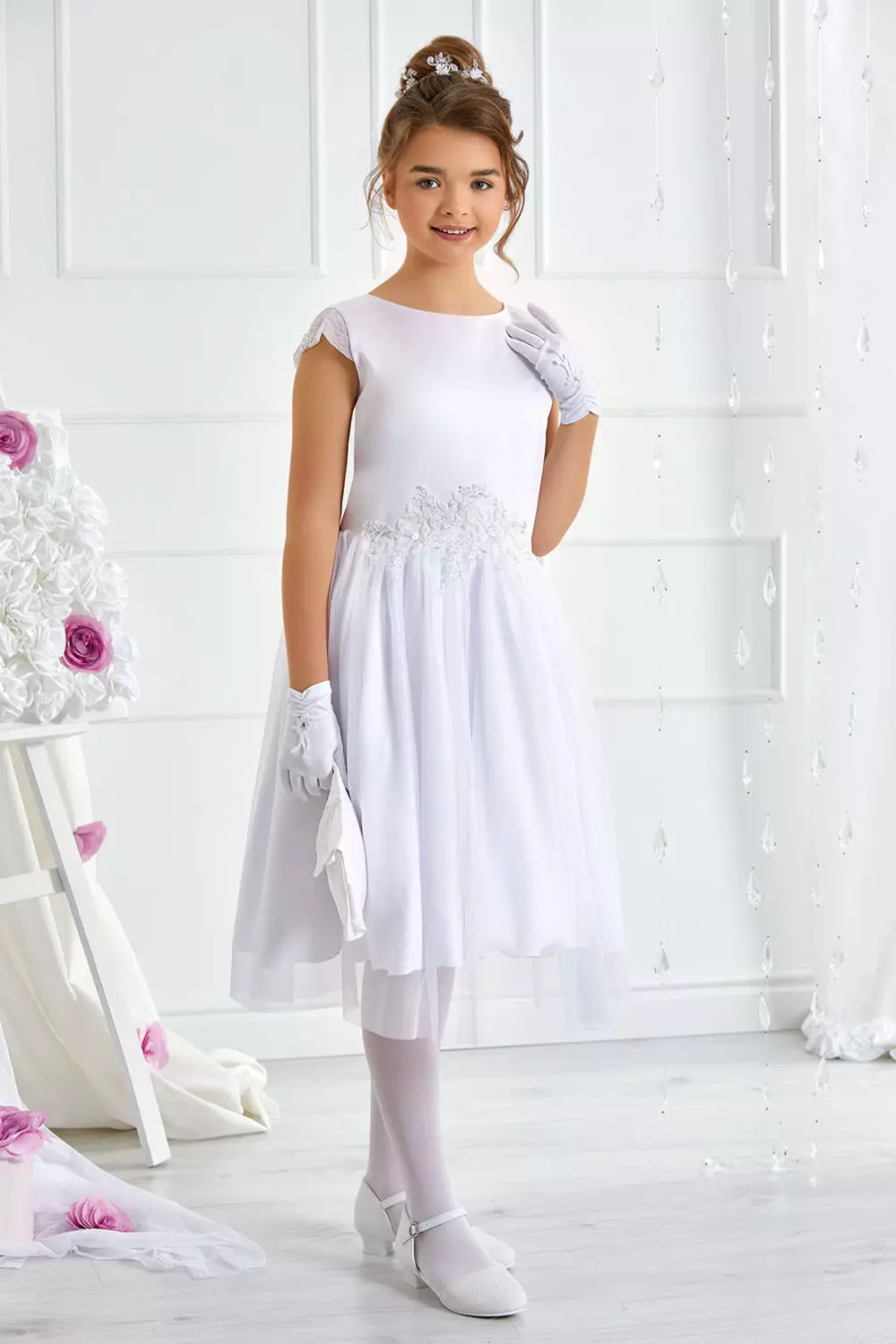 Kommunionkleid Dalary DK-420 Weiß Kommunionkleid Dalary DK-420 Weiß